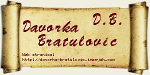 Davorka Bratulović vizit kartica